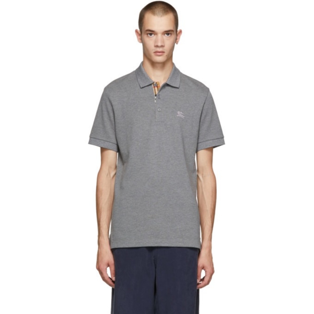 Burberry Brit Mens XXL Hartford Grey Nova Check Polo Shirt Size 2XL